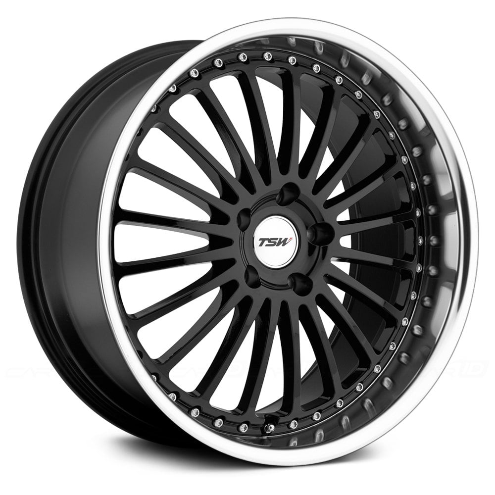 TSW® SILVERSTONE Wheels - Gloss Black with Mirror Cut Lip Rims