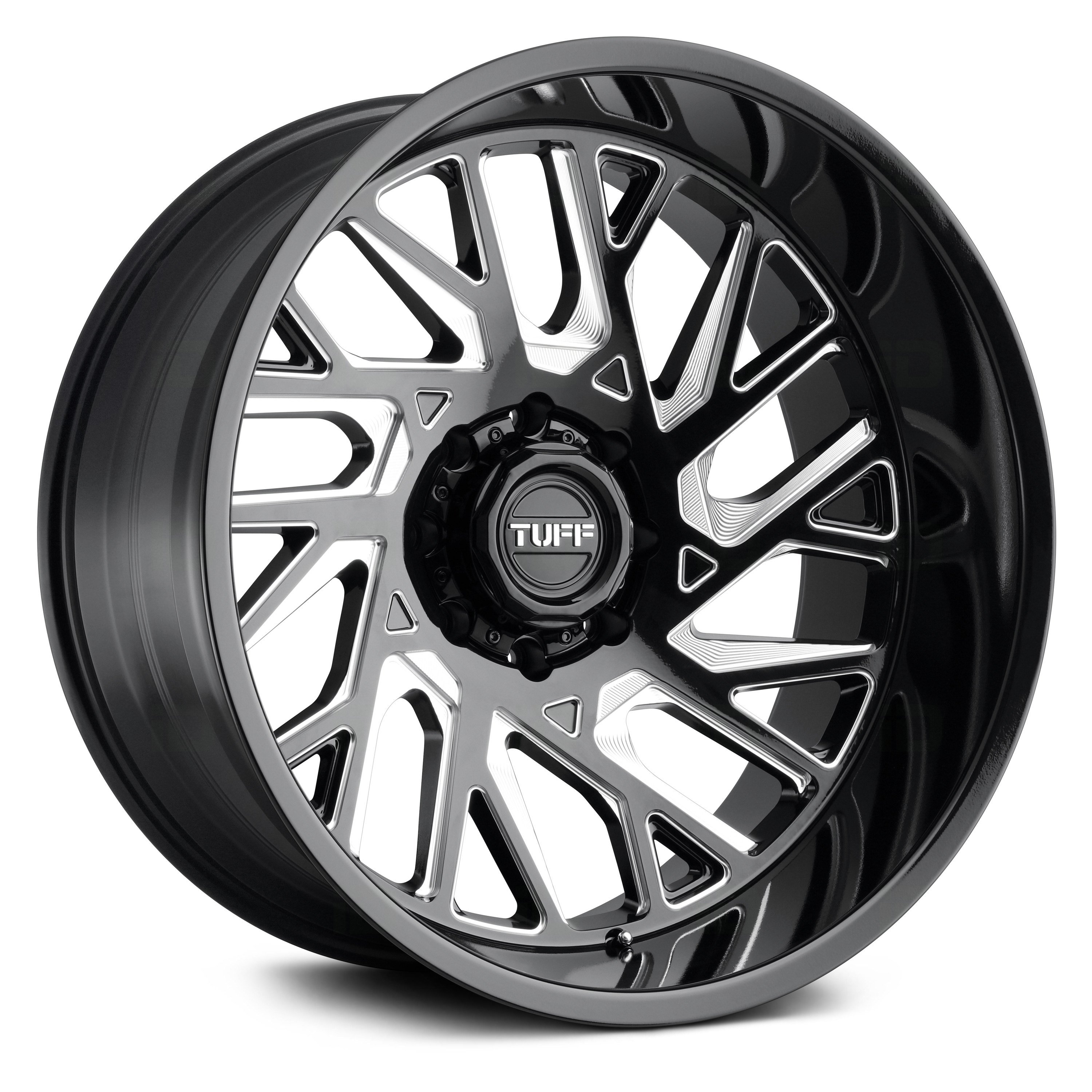 TUFF® T4B Wheels - Gloss Black with Milled Spokes Rims