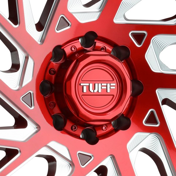 TUFF® T4B Wheels - Machined Candy Red with Milled Spokes Rims