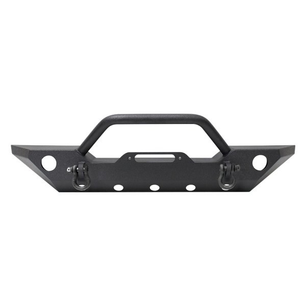 Tuff-Bar® - Jeep Wrangler 2018 Mid Width Black Front Winch HD Bumper ...