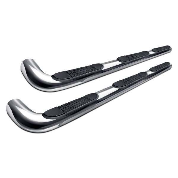 Tuff-Bar® - 5" Wheel-to-Wheel Polished Stainless Steel Oval Bent Tube Step Bars