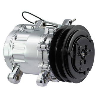 Tuff Stuff Performance® - SD7 Sanden R134A Chrome A/C Compressor with 2 Groove Pulley