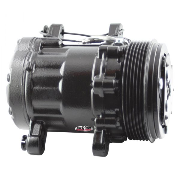 Tuff Stuff Performance® - SD7 Sanden R134A Black A/C Compressor with 6 Groove Pulley