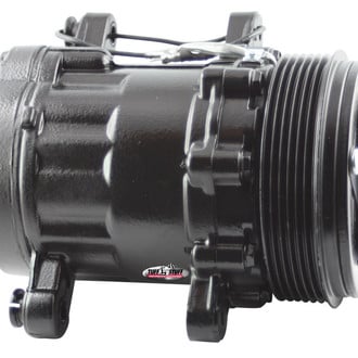 Tuff Stuff Performance® 4517NC6GBLA - SD7 Sanden R134A Black A/C Compressor with 6 Groove Pulley
