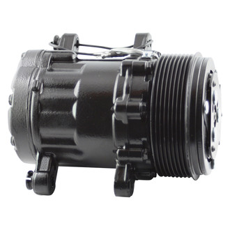 Tuff Stuff Performance® - SD7 Sanden R134A Black A/C Compressor with 8 Groove Pulley