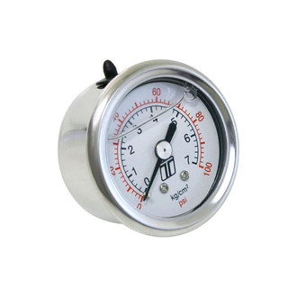 Turbosmart® - Liquid Filled Fuel Pressure Regulator Gauge, White, 100 PSI