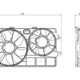TYC® - Dual Radiator and Condenser Fan Assembly