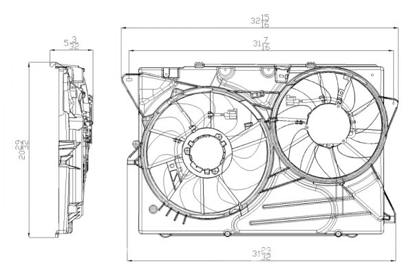 TYC® - Dual Radiator and Condenser Fan Assembly