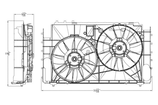 TYC® - Dual Radiator and Condenser Fan Assembly