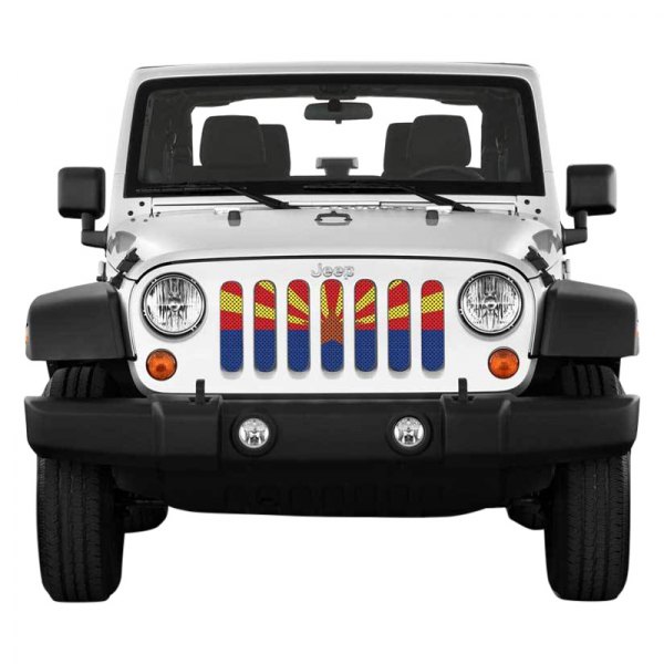 Under The Sun Inserts® - 1-Pc State and City Flags Series Arizona State Flag Style Perforated Main Grille