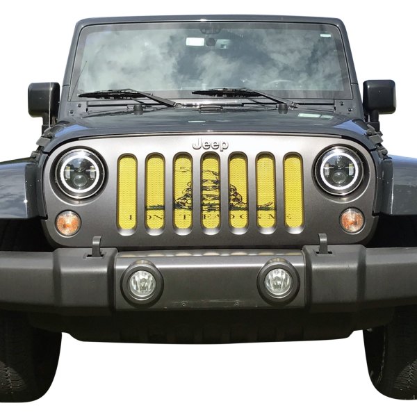 Under The Sun Inserts® - 1-Pc Military Themed Series Don't Tread On Me Style Perforated Main Grille