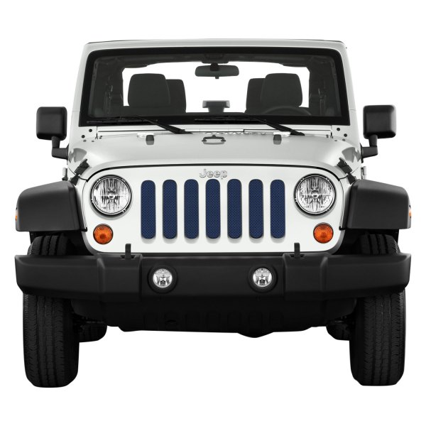 Under The Sun Inserts® - 1-Pc Solid Color Series Midnight Blue Pearl Style Perforated Main Grille