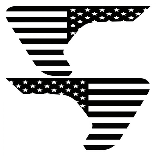 Under the Sun Inserts® - American Flag Black/White Side Vent Decals