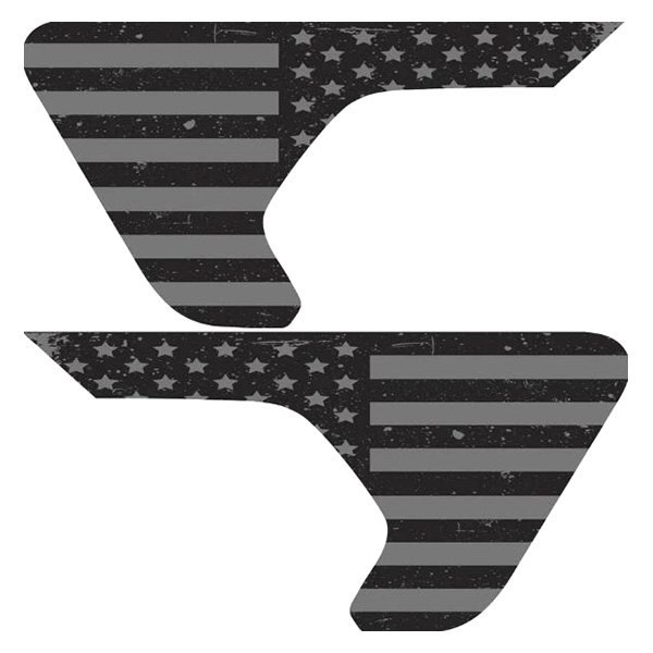  Under the Sun Inserts® - American Flag Distressed Blackout Side Vent Decals