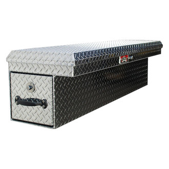Unique Truck Accessories® - LoSiderSafe Single Lid Side Mount Tool Box with Drawer