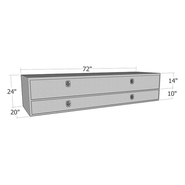  Unique Truck Accessories® - Double Doors Top Mount Tool Box Dimensions