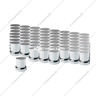 United Pacific® - Chrome Push-On Flat Top Lug Nut Covers