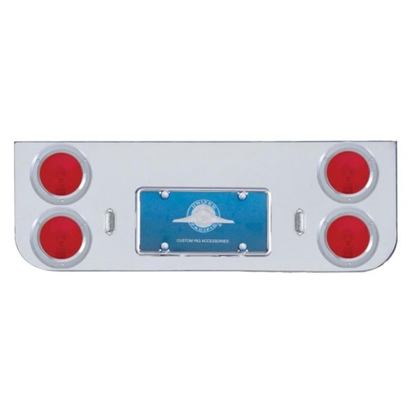 United Pacific® - Rear Center Panel with Four 4" Lights and Bezels