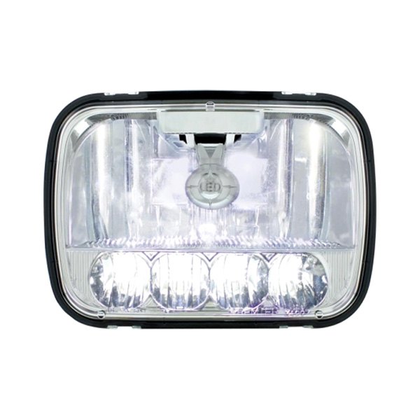 United Pacific® - 7x6" Rectangular Chrome LED Headlight
