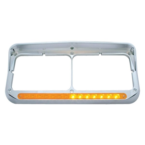 United Pacific® - Rectangular Bezel with 14 Amber LEDs for Dual Headlight