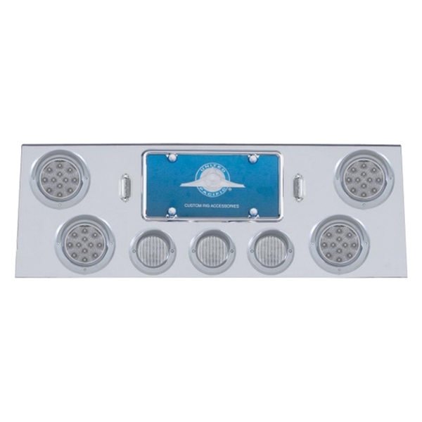 United Pacific® - LED Rear Center Panel with Four 12-LED 4" Reflector Light and Three 13-LED 2.5" Light and Visor