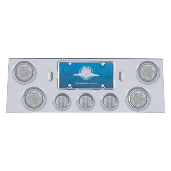 United Pacific® - LED Rear Center Panel with Four 7-LED 4" Reflector Light and Three 13-LED 2.5" Light and Visor