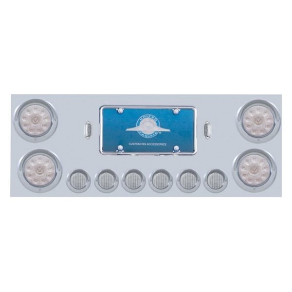 United Pacific® - LED Rear Center Panel with Four 10-LED 4" Lights and Six 9-LED 2" Lights and Visors