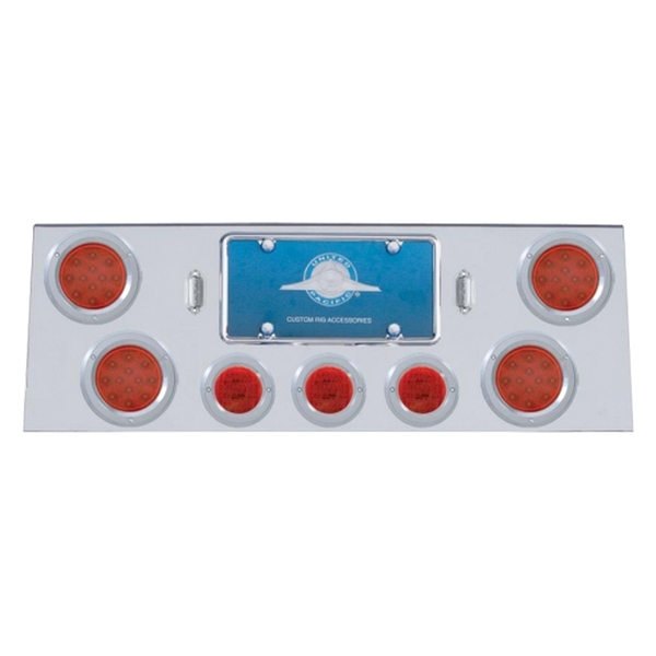 United Pacific® - LED Rear Center Panel with Four 12-LED 4" Reflector Light and Three 13-LED 2.5" Light and Bezel