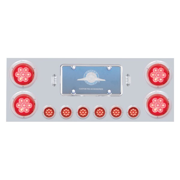 United Pacific® - LED Rear Center Panel with Four 7-LED 4" Reflector Lights and Six 9-LED 2" Lights