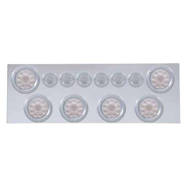 United Pacific® - LED Rear Center Panel with Six 10-LED 4" Lights and Six 9-LED 2" Lights and Bezels