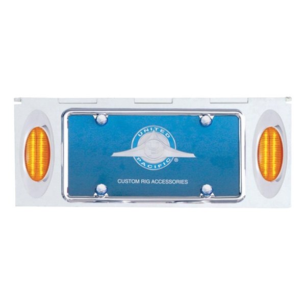 United Pacific® - License Plate Holder with 24 Amber LED Phantom Lights and Amber Lens