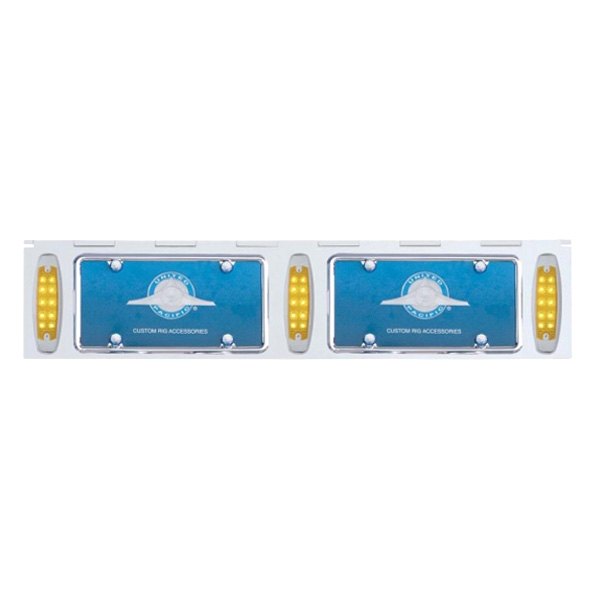 United Pacific® - License Plate Holder with 30 Amber LED Reflector Lights and Amber Lens