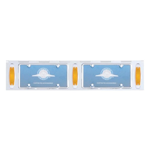 United Pacific® - License Plate Holder with 36 Amber LED Rectangular Lights and Amber Lens