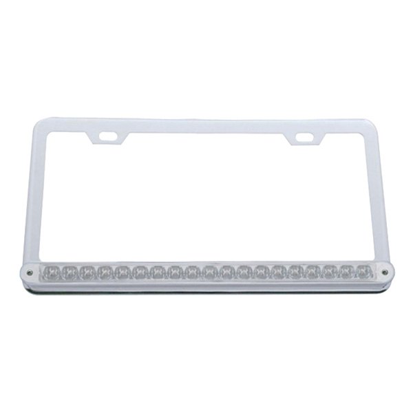 United Pacific® - License Plate Frame with 19 Amber LED 12" Reflector Light Bar and Clear Lens