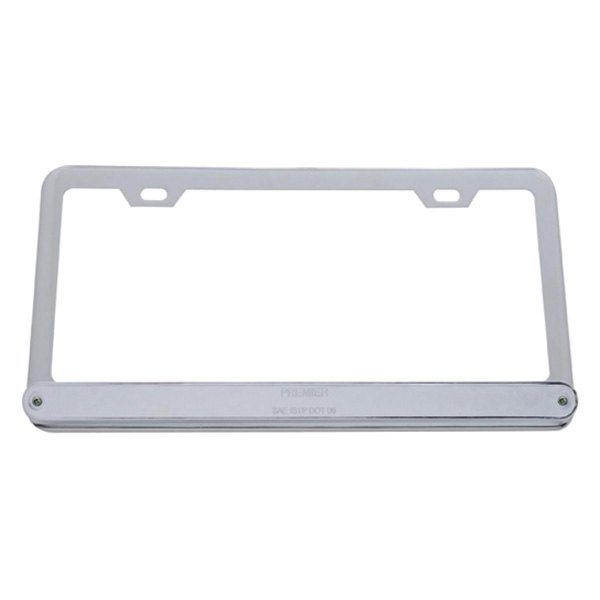 United Pacific® - License Plate Frame with 14 Amber LED 12" Light Bar and Chrome Lens