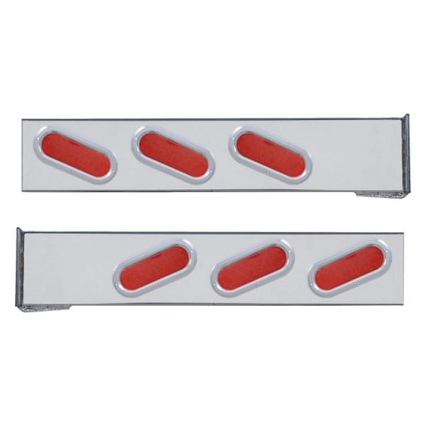 United Pacific® - Rear Light Bars with Six Oval LED Lights and Bezels