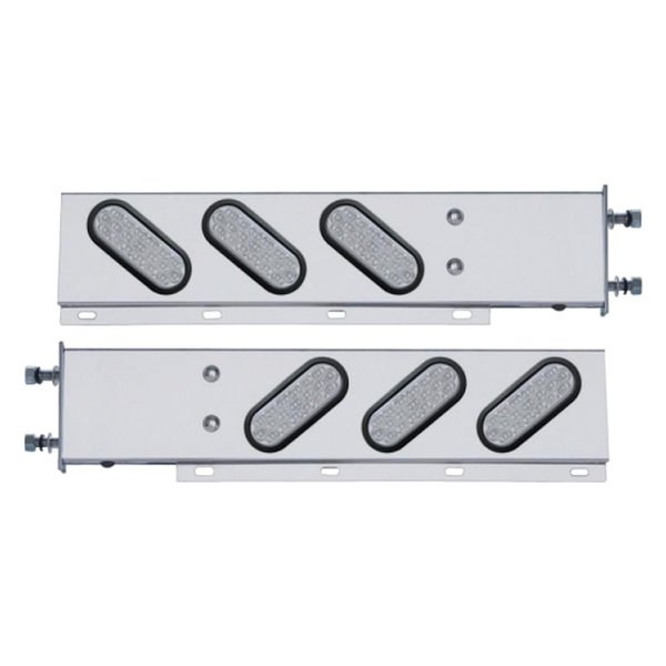 United Pacific® - Spring Loaded Light Bars with Six Oval LED Lights
