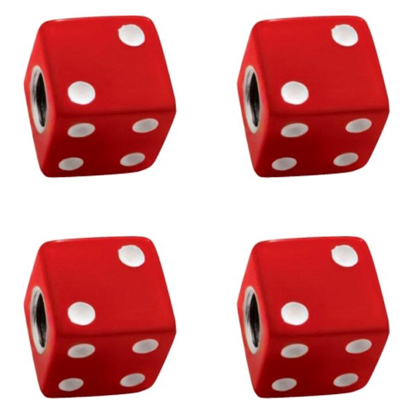 United Pacific® - Red With White Dots Dice Valve Caps
