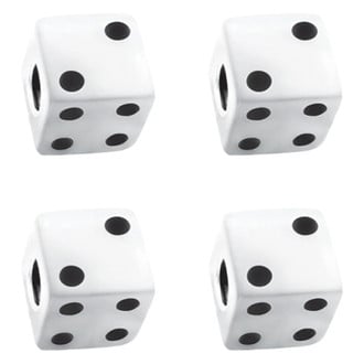 United Pacific® - White With Black Dots Dice Valve Caps