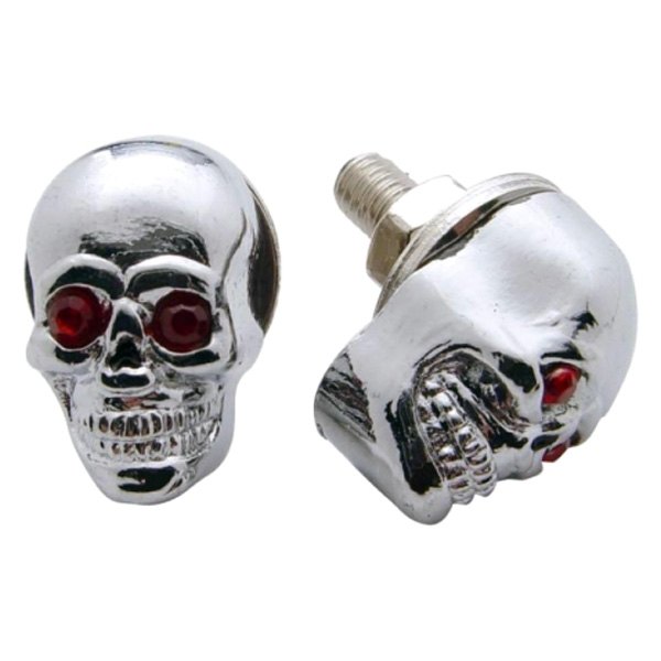 United Pacific® - Skull with Jewel Eyes Style License Plate Fasteners