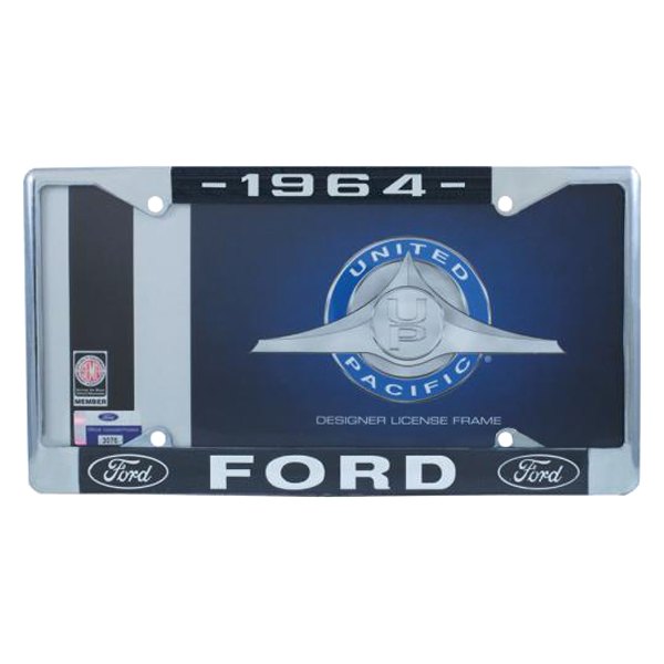United Pacific® - License Plate Frame with 1964 Ford Logo and Dual Emblem