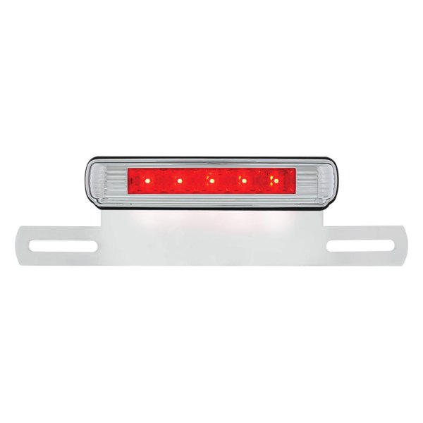 United Pacific® - License Plate Bracket with Red LED Back-Up Light and License Plate Light