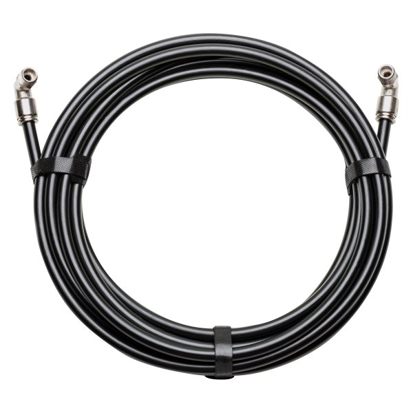 Up Down Air® - 240" Black Hi Temp Air Hose with 2 Pieces 90° 3/8" Swivel Push Connect Fittings