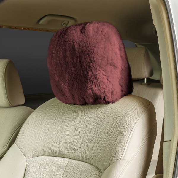 US Sheepskin® - Ready-Made Deluxe Superfit Burgundy Headrest Cover