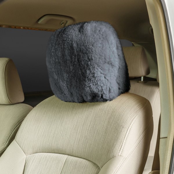 US Sheepskin® - Ready-Made Deluxe Superfit Charcoal Headrest Cover