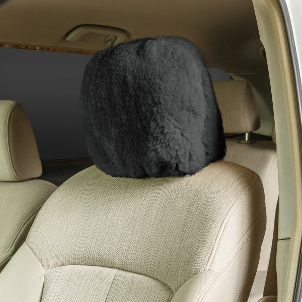 US Sheepskin® - Ready-Made Deluxe Superfit Black Headrest Cover