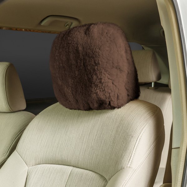 US Sheepskin® - Ready-Made Deluxe Superfit Brown Headrest Cover