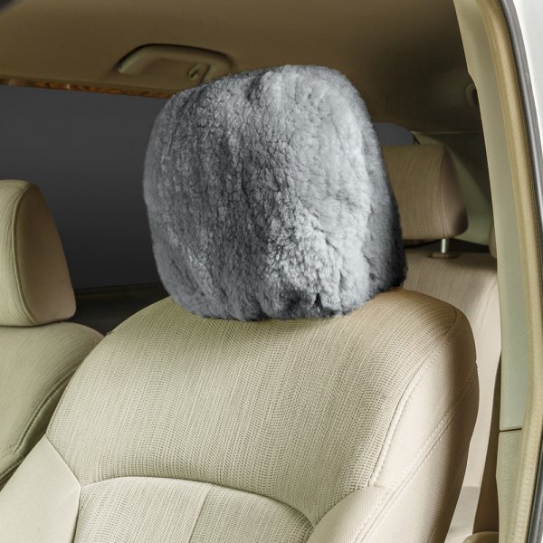 US Sheepskin® - Ready-Made Deluxe Superfit Pewter Headrest Cover