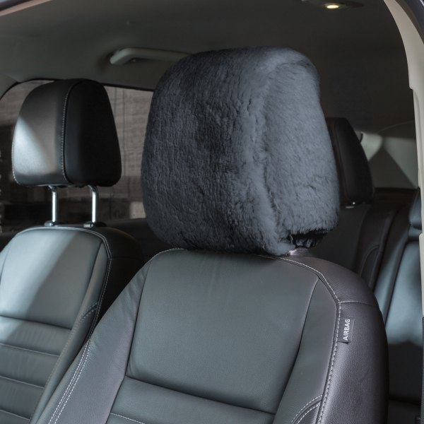 US Sheepskin® - Tailor-Made Deluxe Superfit Charcoal Headrest Cover