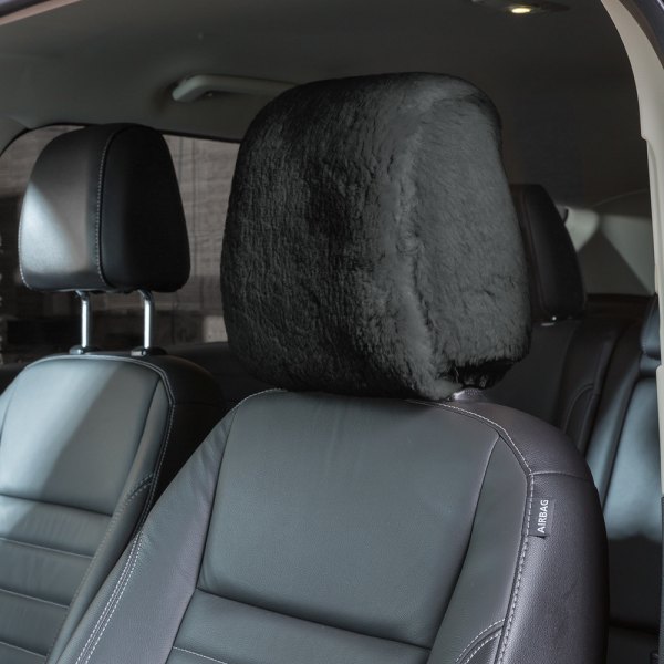 US Sheepskin® - Tailor-Made Deluxe Superfit Black Headrest Cover